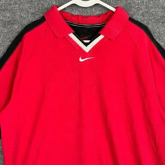 Vintage Nike Polo Shirt Embroidered Swoosh Men’s Medium 90s Center Check Logo - Picture 3 of 7